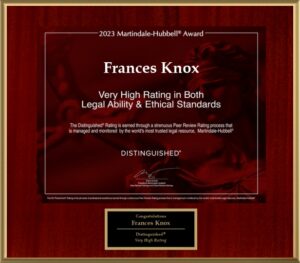 Award-Frances-Knox-As-Distinguished-In-Her-Field-Of-Law-By-Her-Peers-2023