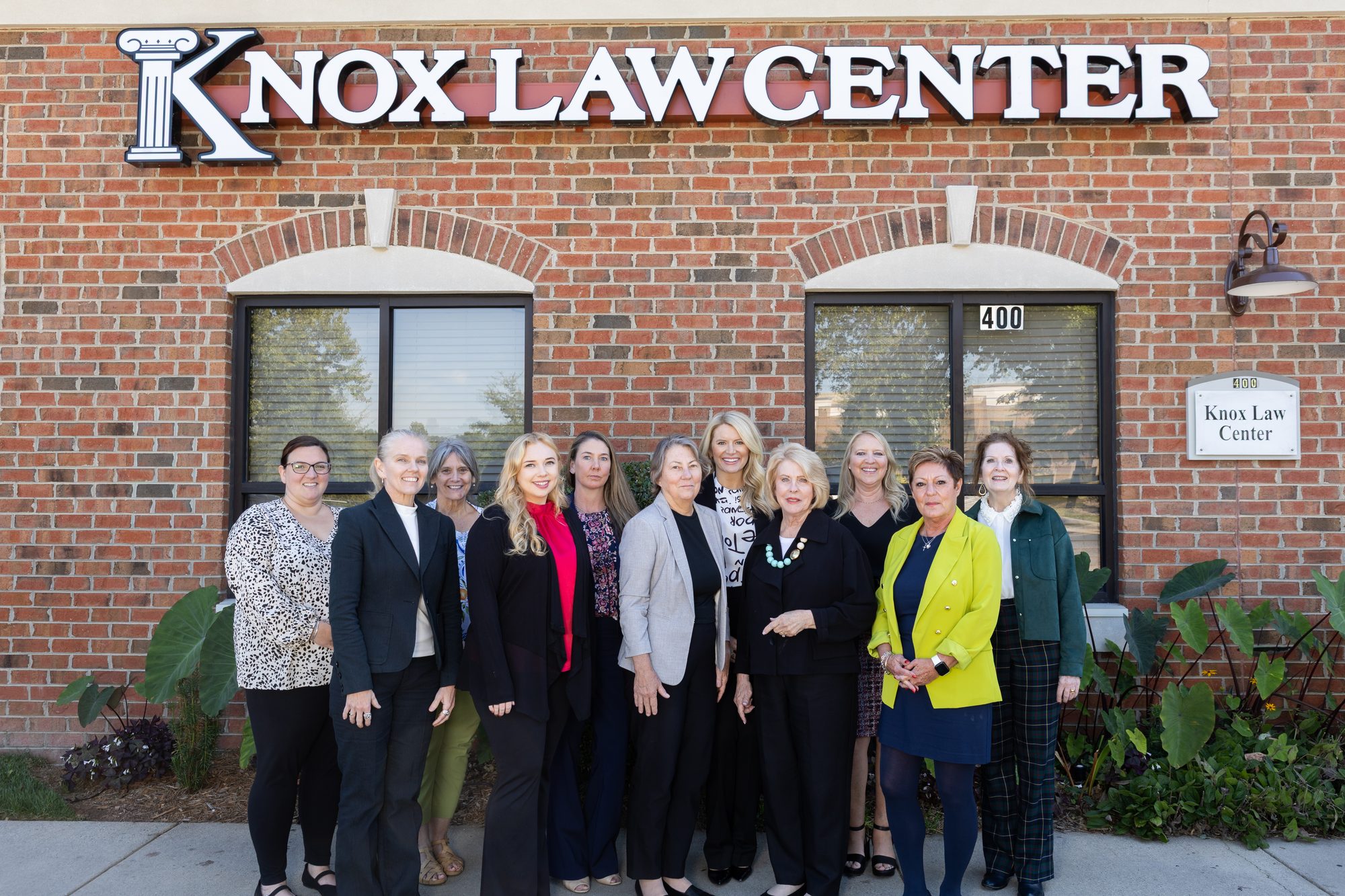 The team of Knox Law Center outside the firm's Denver, North Carolina office